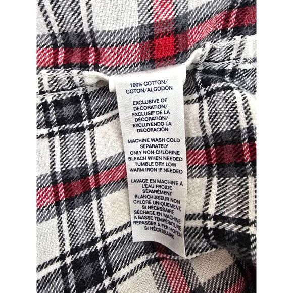 Chaps Plaid XL Long Sleeve Shirt Button Down Red Black - Picture 4 of 9